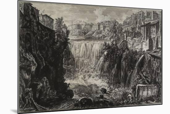 View of the Grand Cascade at Tivoli, 1766-Giovanni Battista Piranesi-Mounted Giclee Print