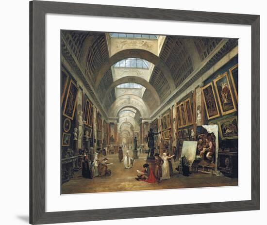 View of the Grand Gallery of the Louvre, 1796-Hubert Robert-Framed Premium Giclee Print