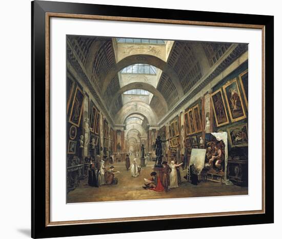 View of the Grand Gallery of the Louvre, 1796-Hubert Robert-Framed Premium Giclee Print