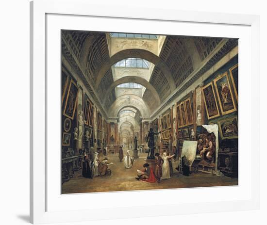 View of the Grand Gallery of the Louvre, 1796-Hubert Robert-Framed Premium Giclee Print