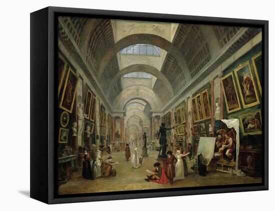 View of the Grand Gallery of the Louvre, 1796-Hubert Robert-Framed Premier Image Canvas