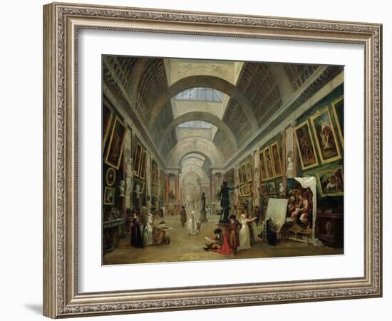 View of the Grand Gallery of the Louvre, 1796-Hubert Robert-Framed Giclee Print