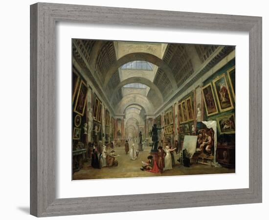 View of the Grand Gallery of the Louvre, 1796-Hubert Robert-Framed Giclee Print