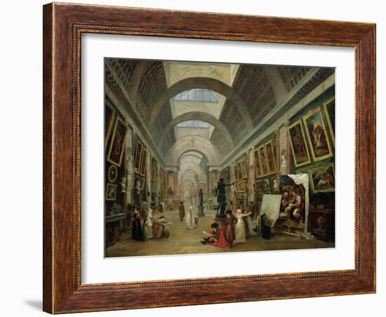 View of the Grand Gallery of the Louvre, 1796-Hubert Robert-Framed Giclee Print