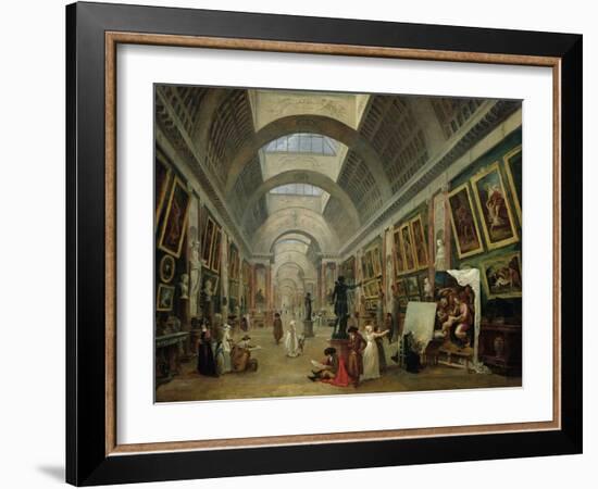 View of the Grand Gallery of the Louvre, 1796-Hubert Robert-Framed Giclee Print