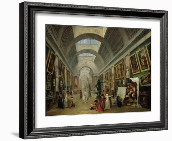 View of the Grand Gallery of the Louvre, 1796-Hubert Robert-Framed Giclee Print