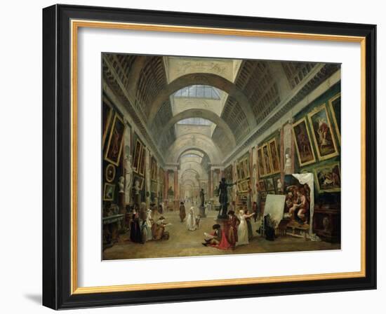 View of the Grand Gallery of the Louvre, 1796-Hubert Robert-Framed Giclee Print
