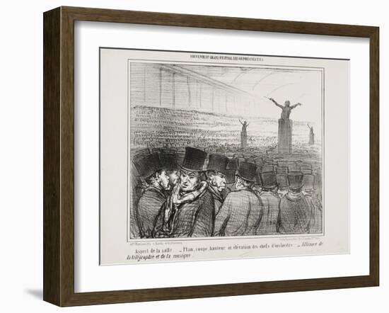 View of the Grand Hall, Plate 1 from Souvenir Du Grand Festival Des Orphéonistes, 1859-Honore Daumier-Framed Giclee Print