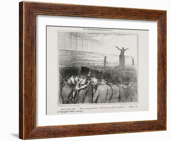 View of the Grand Hall, Plate 1 from Souvenir Du Grand Festival Des Orphéonistes, 1859-Honore Daumier-Framed Giclee Print