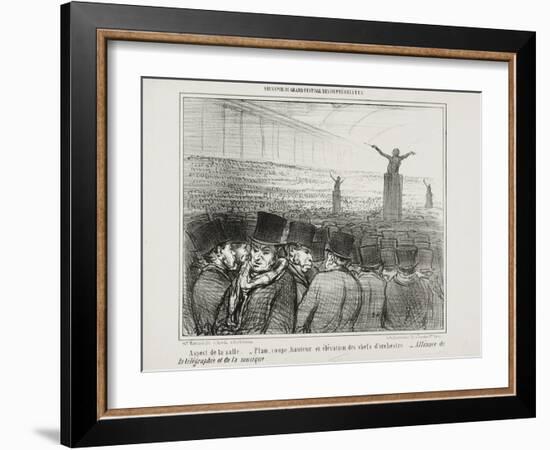 View of the Grand Hall, Plate 1 from Souvenir Du Grand Festival Des Orphéonistes, 1859-Honore Daumier-Framed Giclee Print