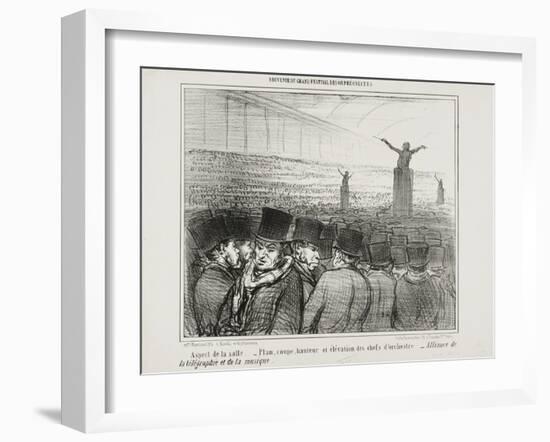 View of the Grand Hall, Plate 1 from Souvenir Du Grand Festival Des Orphéonistes, 1859-Honore Daumier-Framed Giclee Print