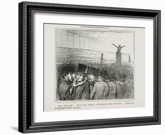 View of the Grand Hall, Plate 1 from Souvenir Du Grand Festival Des Orphéonistes, 1859-Honore Daumier-Framed Giclee Print