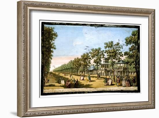 'View of the Grand Walk etc in Vauxhall Gardens taken from the Entrance', London, c1760-Edward Rooker-Framed Giclee Print