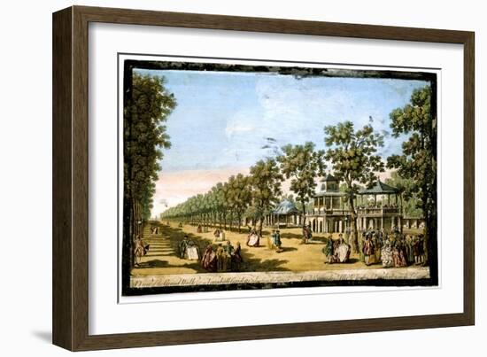 'View of the Grand Walk etc in Vauxhall Gardens taken from the Entrance', London, c1760-Edward Rooker-Framed Giclee Print