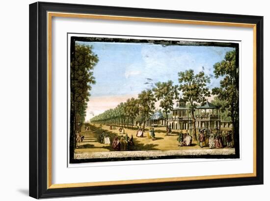 'View of the Grand Walk etc in Vauxhall Gardens taken from the Entrance', London, c1760-Edward Rooker-Framed Giclee Print