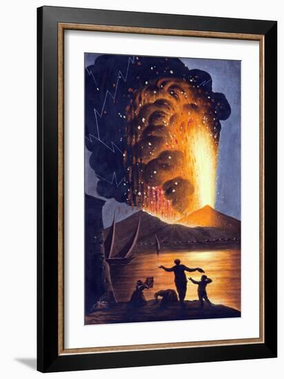 View of the Great Eruption of Mount Vesuvius on Sunday Night August 8th 1779 from His Sicilian Maje-Pietro Fabris-Framed Giclee Print
