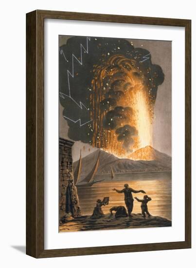 View of the Great Eruption of Mount Vesuvius on Sunday Night August 8Th 1779 from His Sicilian Maje-Pietro Fabris-Framed Giclee Print