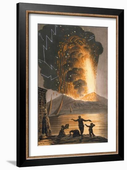 View of the Great Eruption of Mount Vesuvius on Sunday Night August 8Th 1779 from His Sicilian Maje-Pietro Fabris-Framed Giclee Print