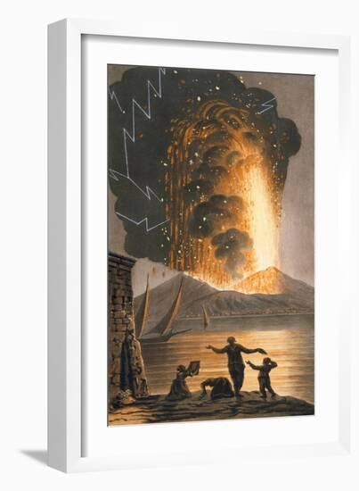 View of the Great Eruption of Mount Vesuvius on Sunday Night August 8Th 1779 from His Sicilian Maje-Pietro Fabris-Framed Giclee Print
