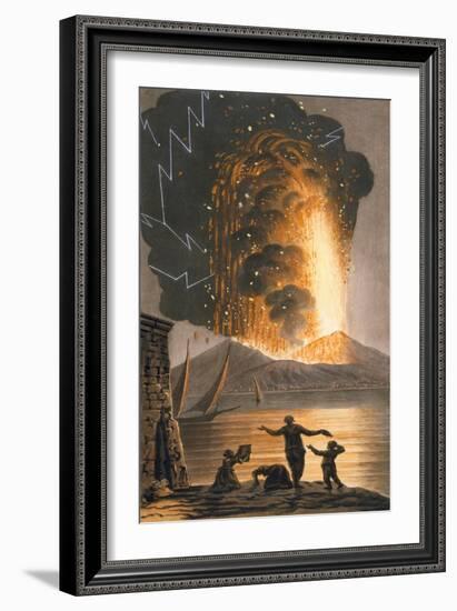 View of the Great Eruption of Mount Vesuvius on Sunday Night August 8Th 1779 from His Sicilian Maje-Pietro Fabris-Framed Giclee Print