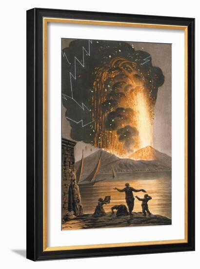 View of the Great Eruption of Mount Vesuvius on Sunday Night August 8Th 1779 from His Sicilian Maje-Pietro Fabris-Framed Giclee Print