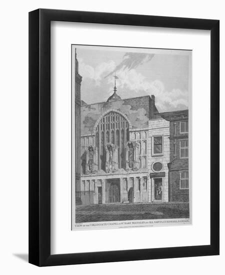View of the Guildhall Chapel, Giving its Original Dedication, City of London, 1815-William Wise-Framed Giclee Print