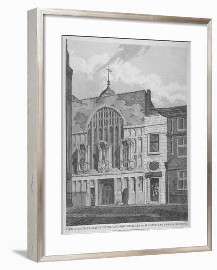 View of the Guildhall Chapel, Giving its Original Dedication, City of London, 1815-William Wise-Framed Giclee Print