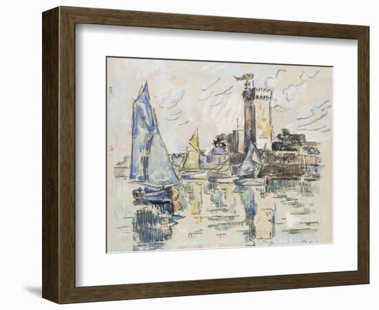 View of the Harbour at Les Sables-D'Olonne (Black Chalk with Watercolour on Tissue Paper-Paul Signac-Framed Giclee Print