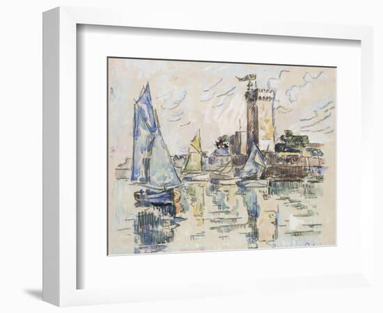 View of the Harbour at Les Sables-D'Olonne (Black Chalk with Watercolour on Tissue Paper-Paul Signac-Framed Giclee Print