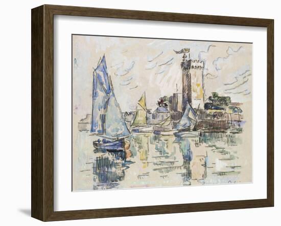 View of the Harbour at Les Sables-D'Olonne (Black Chalk with Watercolour on Tissue Paper-Paul Signac-Framed Giclee Print