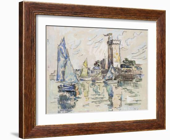 View of the Harbour at Les Sables-D'Olonne (Black Chalk with Watercolour on Tissue Paper-Paul Signac-Framed Giclee Print