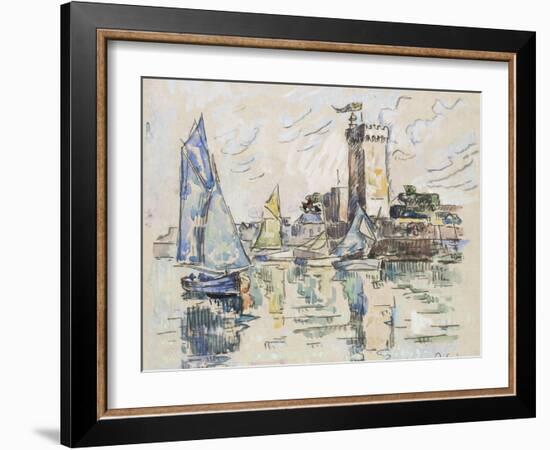 View of the Harbour at Les Sables-D'Olonne (Black Chalk with Watercolour on Tissue Paper-Paul Signac-Framed Giclee Print