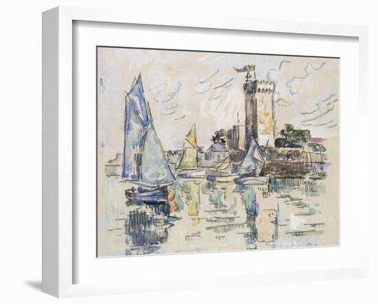 View of the Harbour at Les Sables-D'Olonne (Black Chalk with Watercolour on Tissue Paper-Paul Signac-Framed Giclee Print