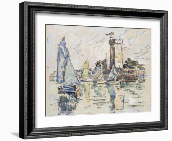 View of the Harbour at Les Sables-D'Olonne (Black Chalk with Watercolour on Tissue Paper-Paul Signac-Framed Giclee Print