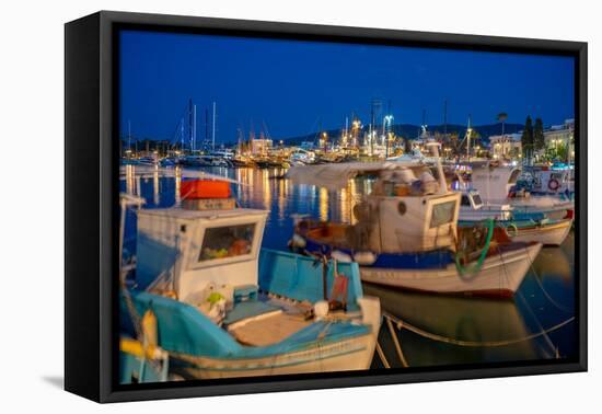 View of the harbour in Kos Town at dusk, Kos, Dodecanese, Greek Islands, Greece, Europe-Frank Fell-Framed Premier Image Canvas