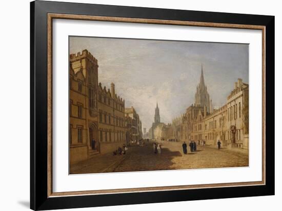 View of the High Street, Oxford, 1809-1810 (Oil on Canvas)-Joseph Mallord William Turner-Framed Giclee Print