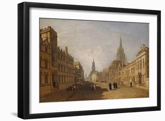 View of the High Street, Oxford, 1809-1810 (Oil on Canvas)-Joseph Mallord William Turner-Framed Giclee Print