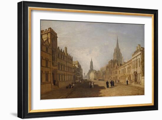 View of the High Street, Oxford, 1809-1810 (Oil on Canvas)-Joseph Mallord William Turner-Framed Giclee Print