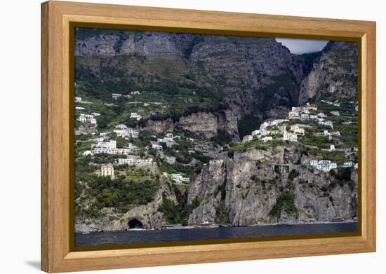 View of the Hillside Houses, Hotels and Waterside Residences of the Amalfi Coast, Campania, Italy-Natalie Tepper-Framed Stretched Canvas