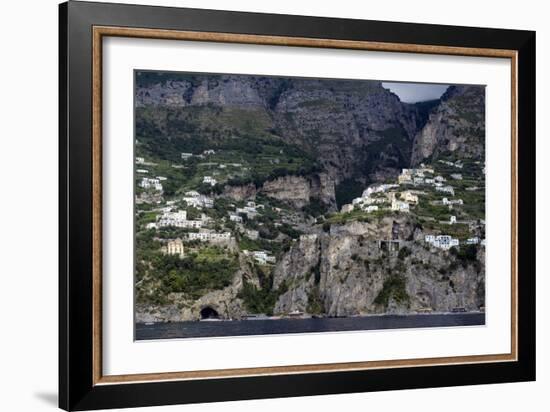 View of the Hillside Houses, Hotels and Waterside Residences of the Amalfi Coast, Campania, Italy-Natalie Tepper-Framed Photo