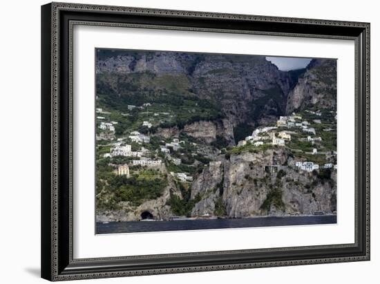 View of the Hillside Houses, Hotels and Waterside Residences of the Amalfi Coast, Campania, Italy-Natalie Tepper-Framed Photo