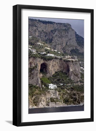 View of the Hillside Houses, Hotels and Waterside Residences of the Amalfi Coast, Campania, Italy-Natalie Tepper-Framed Photo