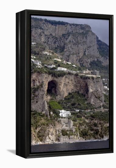 View of the Hillside Houses, Hotels and Waterside Residences of the Amalfi Coast, Campania, Italy-Natalie Tepper-Framed Stretched Canvas