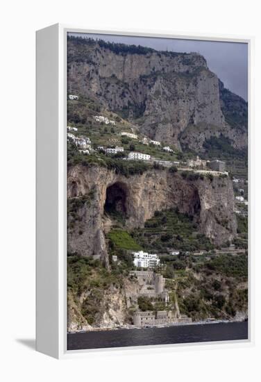 View of the Hillside Houses, Hotels and Waterside Residences of the Amalfi Coast, Campania, Italy-Natalie Tepper-Framed Stretched Canvas