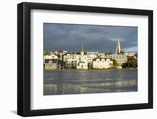 View of the Historic Centre and Lake Tjornin, Reykjavik, Iceland, Polar Regions-Miles Ertman-Framed Photographic Print
