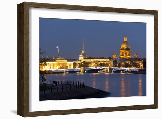 View of the Historic Heart along the Neva River, St. Petersburg, Russia, Europe-Miles Ertman-Framed Photographic Print