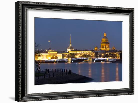 View of the Historic Heart along the Neva River, St. Petersburg, Russia, Europe-Miles Ertman-Framed Photographic Print