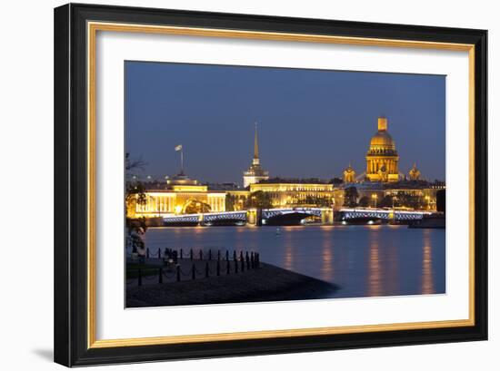 View of the Historic Heart along the Neva River, St. Petersburg, Russia, Europe-Miles Ertman-Framed Photographic Print