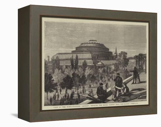 View of the Horticultural Gardens, Showing the Royal Albert Hall and Albert Memorial-null-Framed Premier Image Canvas