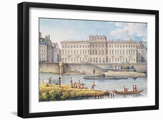 View of the Hotel Des Monnaies at the Confluence of the Two Branches of the Seine-Victor Jean Nicolle-Framed Giclee Print